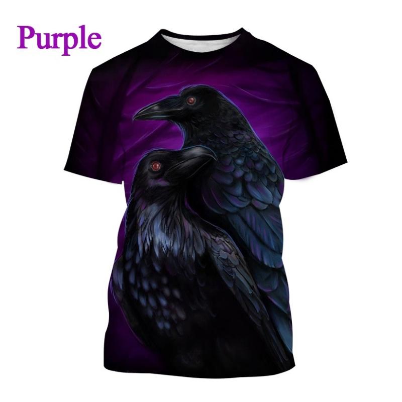 Bird King Eye Pattern T-shirt Men's Cool Bird 3D Printed Summer Breathable Round Neck Short Sleeve Top