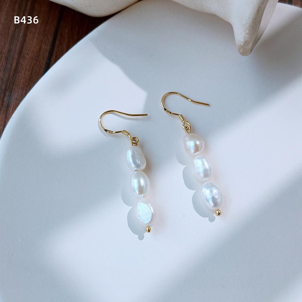 Natural Baroque Freshwater Pearl 14K Gold Filled Trendy Water Drop Design Lady Tassel Stud Earrings Bridal  Sets