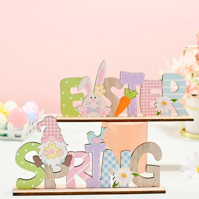 Easter Decorations Easter Wood Printing Ornaments Easter Atmosphere Layout