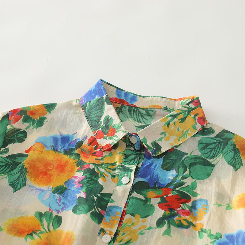 DIMANAF Plus Size Women Cotton Tops Shirts Tees Casual Loose Blouse 2025 New Autumn Print Long Sleeve