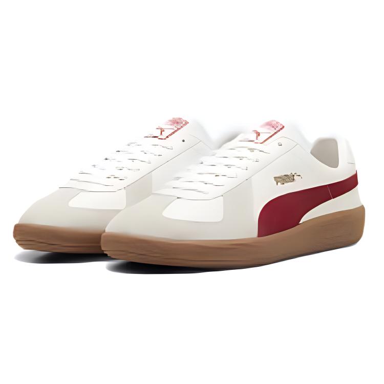 Puma Army Trainer Soft Comfortable Durable Low-Top Sneakers Unisex Sneakers White Red 386607-18