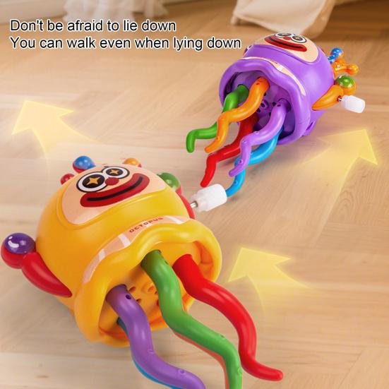 Kids Wind-up Dancing Octopus Toy Educational Clockwork Spring Octopus Toy Toddlers Boys Girls Interactive Crawling Cartoon Octopus Toy