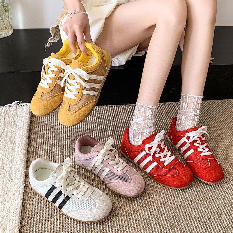 Thin German Training Shoes Women's Summer 2025 New Retro Lightweight Breathable Mesh Forrest Gump Shoes Soft-soled Sports Board Shoes