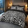 Black Leopard Print Theme Design Bedding Set with a Using a 3D Three-dimensional Ultra-soft Brushed Digital Printing Set