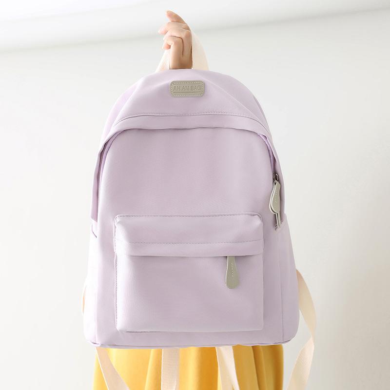 Schoolbag Korean Waterproof Backpack Female High School College Student Junior High School Student Schoolbag Korean Version Ins Simple Versatile