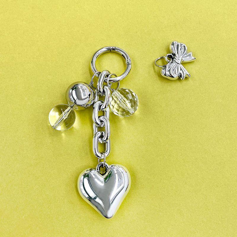 

SATTCHI SV HEART RIBBON KEYRING Silver