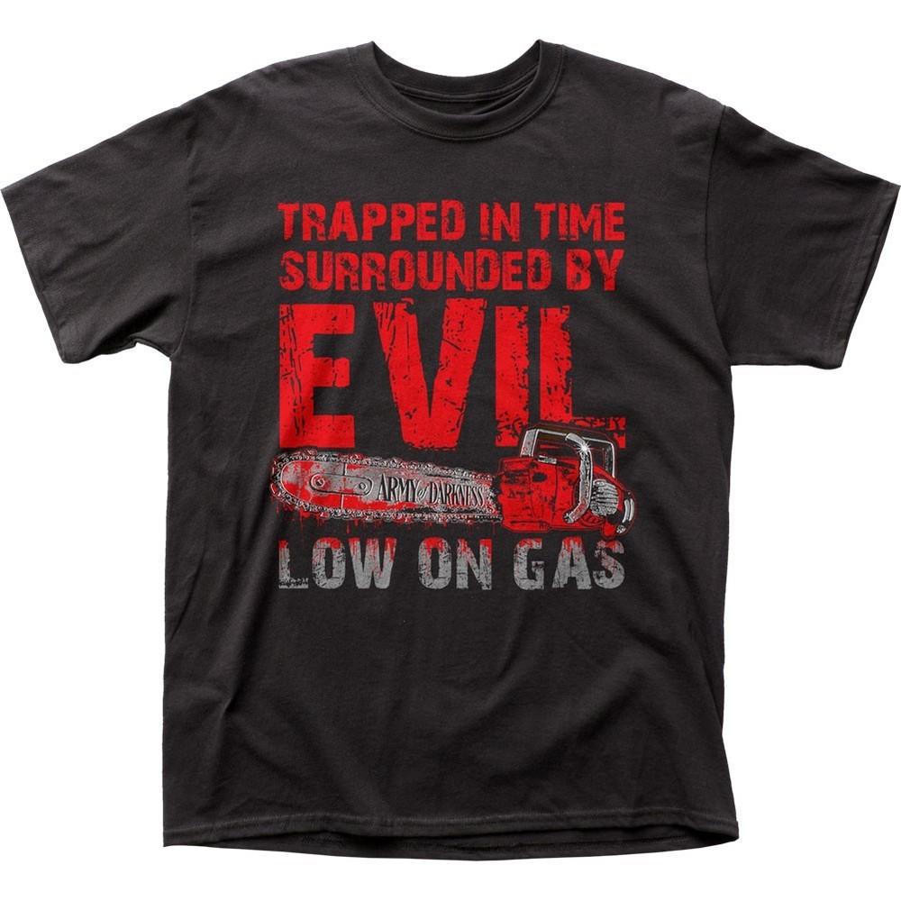 

Army Of Darkness Low On Gas Mens T Shirt Classic Pop Culture Movie Tee New Black Unisex T-Shirt S
