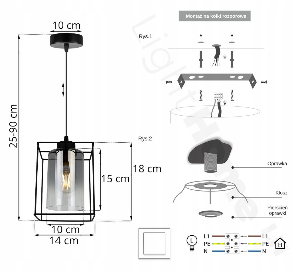 MODERN ELEGANT GLASS HANGING LAMP