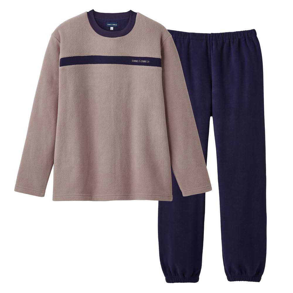 Gunze CI Comme CA Gray Fleece Long Sleeve and Pants Men's Loungewear,