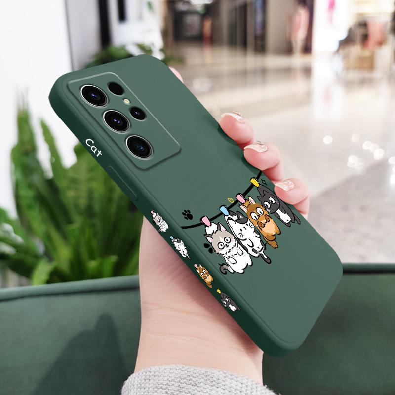 

Air Cat Phone Case For Samsung Galaxy A37 A57 Liquid Silicone Cover Samsung A37 темно-зелений колір