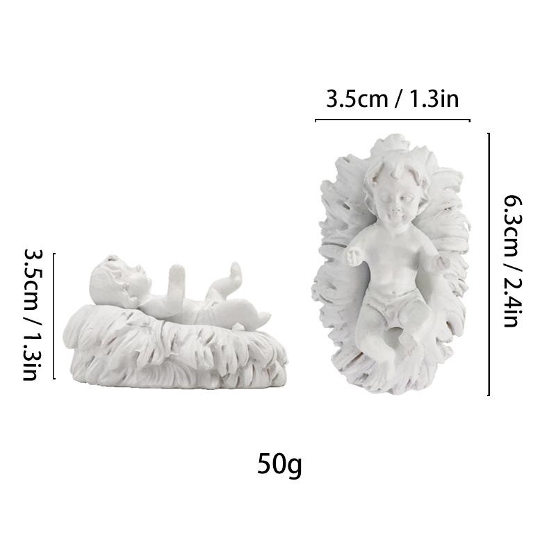 Simulated Human Figure Sculpture Christ Catholicism Shepherd Angel Resin Handicrafts Jesus Home Decoration Ornaments