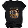 Semisun Damen Melanin Cowgirl Hemd Westernreiten Retro T-Shirt Cool Girl Grafik-T-Shirts Lustig Lässig Texas Urlaubs-Top