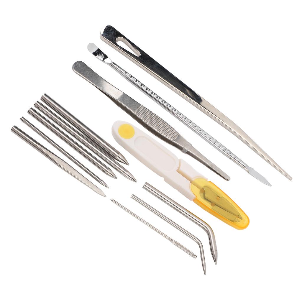 12Pcs Stainless Steel Paracord Stitching Set Paracord Needle with Storage Bag for DIY Craft