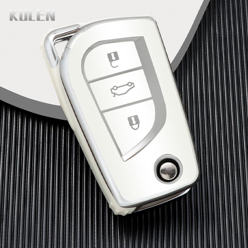 

Fashion Tpu Car Flip Key Case Cover Fob For Toyota Auris Corolla Avensis Verso Yaris Aygo Scion Tc Im Camry Rav4 Forturner Hilux