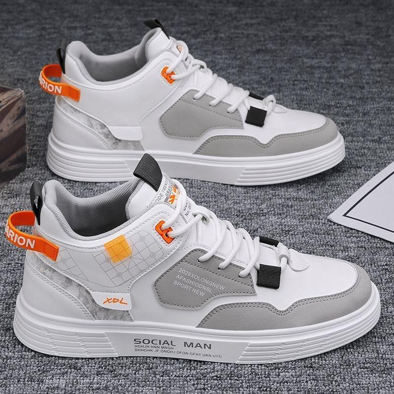 Men's Spring-Summer High-Top Flat-Soled Board Shoes, Trendy Versatile Casual Footwear For Students.