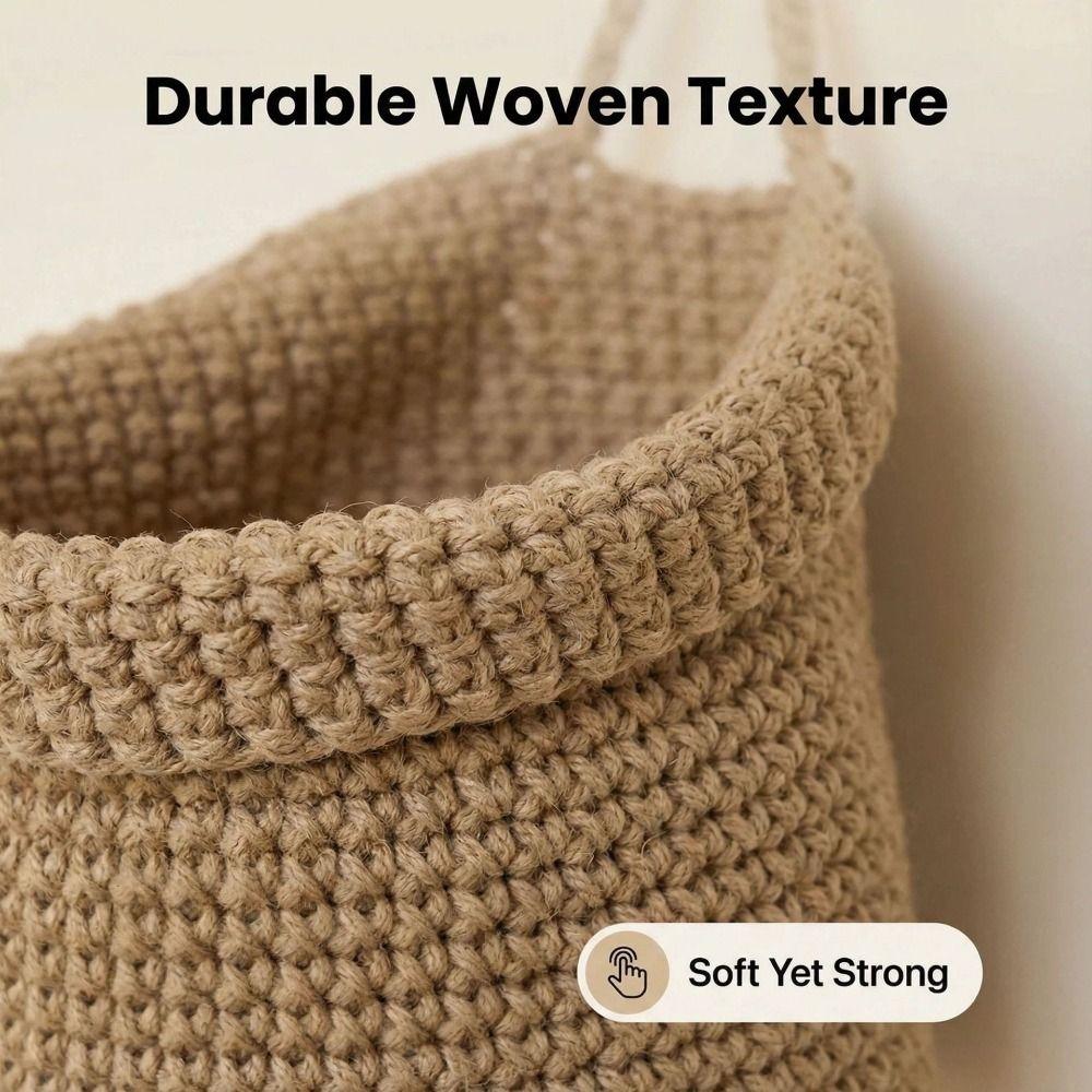 Hand-Woven Wall Hanging Basket Soft Decorative Garlic Ginger Storage Basket Space Saving Vegetable Fruit Storage Baskets