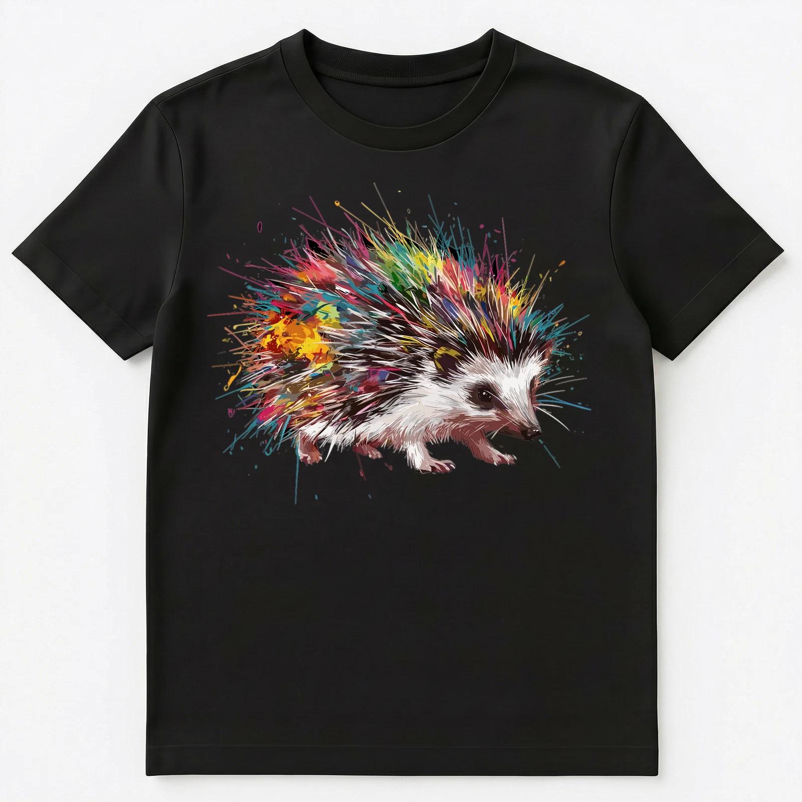 

Colorful Paint Splash Hedgehog Art Graphic Unisex T-Shirt L