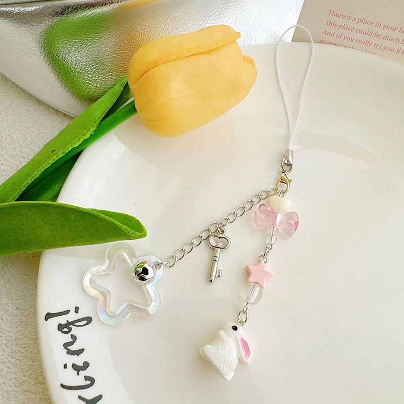 Cute Little Bunny Pendant Keychain Phone Chain Decoration Accessories Gifts Camera Chain Bag Pendant