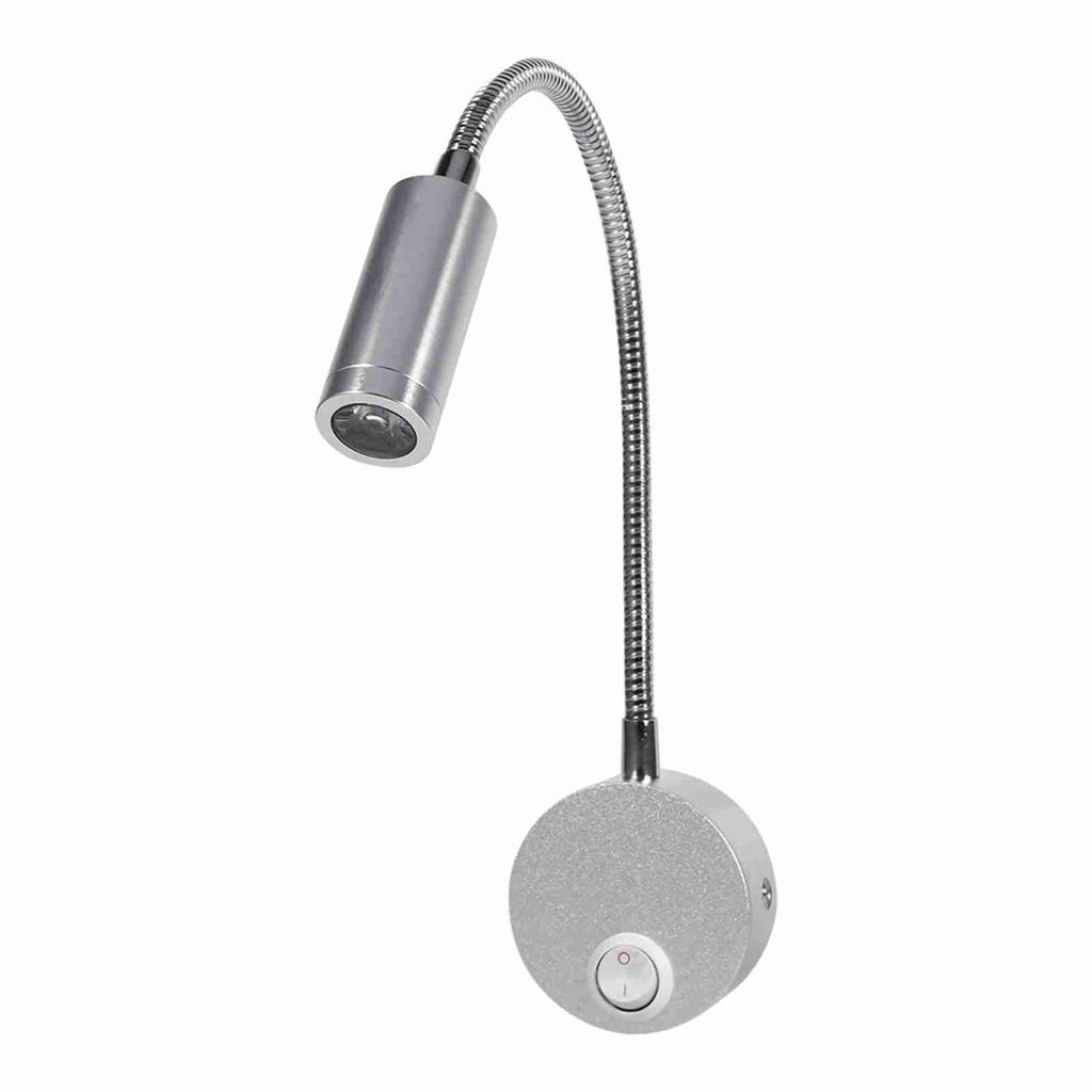 AC85 265V 1W 3W Cool Warm White LED Reading Study Bed Lamp With Gooseneck And OFF ON Switch