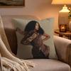 Hot Singer AAnnahstasia Pillow Case Soft Plush Cushion Cover Double Print and Invisible Zipper for Sofa Home Car Use