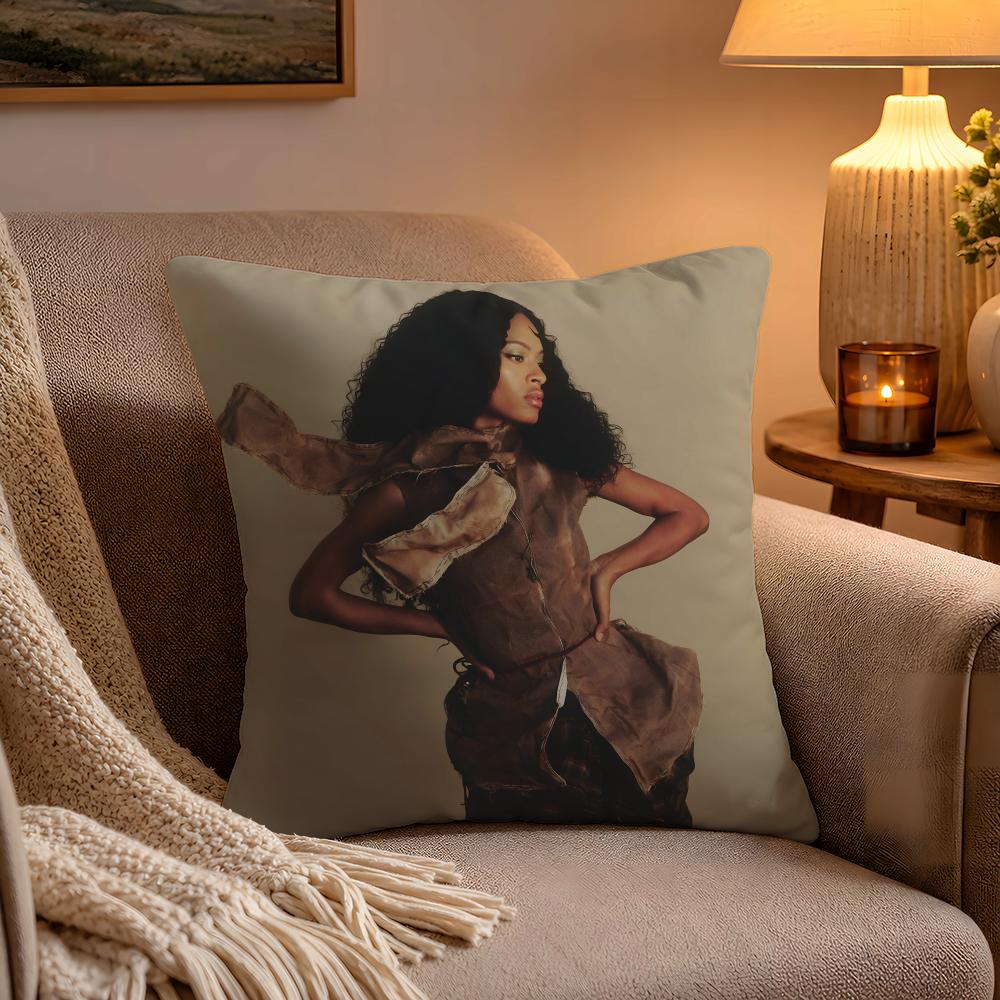 Hot Singer AAnnahstasia Pillow Case Soft Plush Cushion Cover Double Print and Invisible Zipper for Sofa Home Car Use