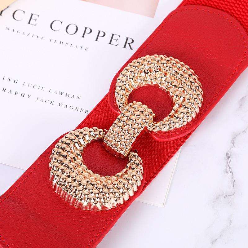 Fashion Ladies Elastic Wide Waist Seal Down Jacket Casual Elastic Belt Sweater Decorative Belt