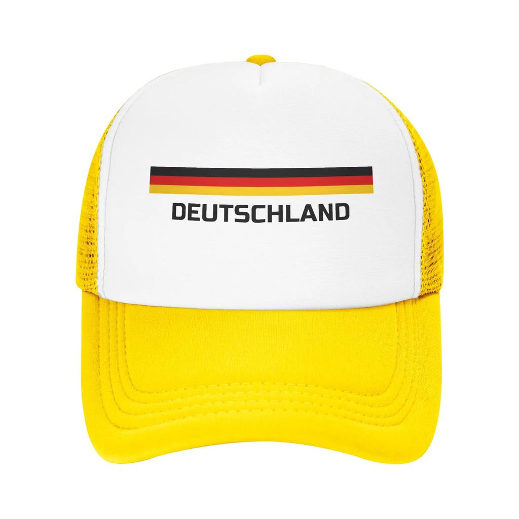 Sommer Atmungsaktiv Deutschland Flagge Deutschland Fußball Netz Golf Hut Kappen Unisex Verstellbar Schaumstoff Trucker Hüte Für Freizeitkleidung