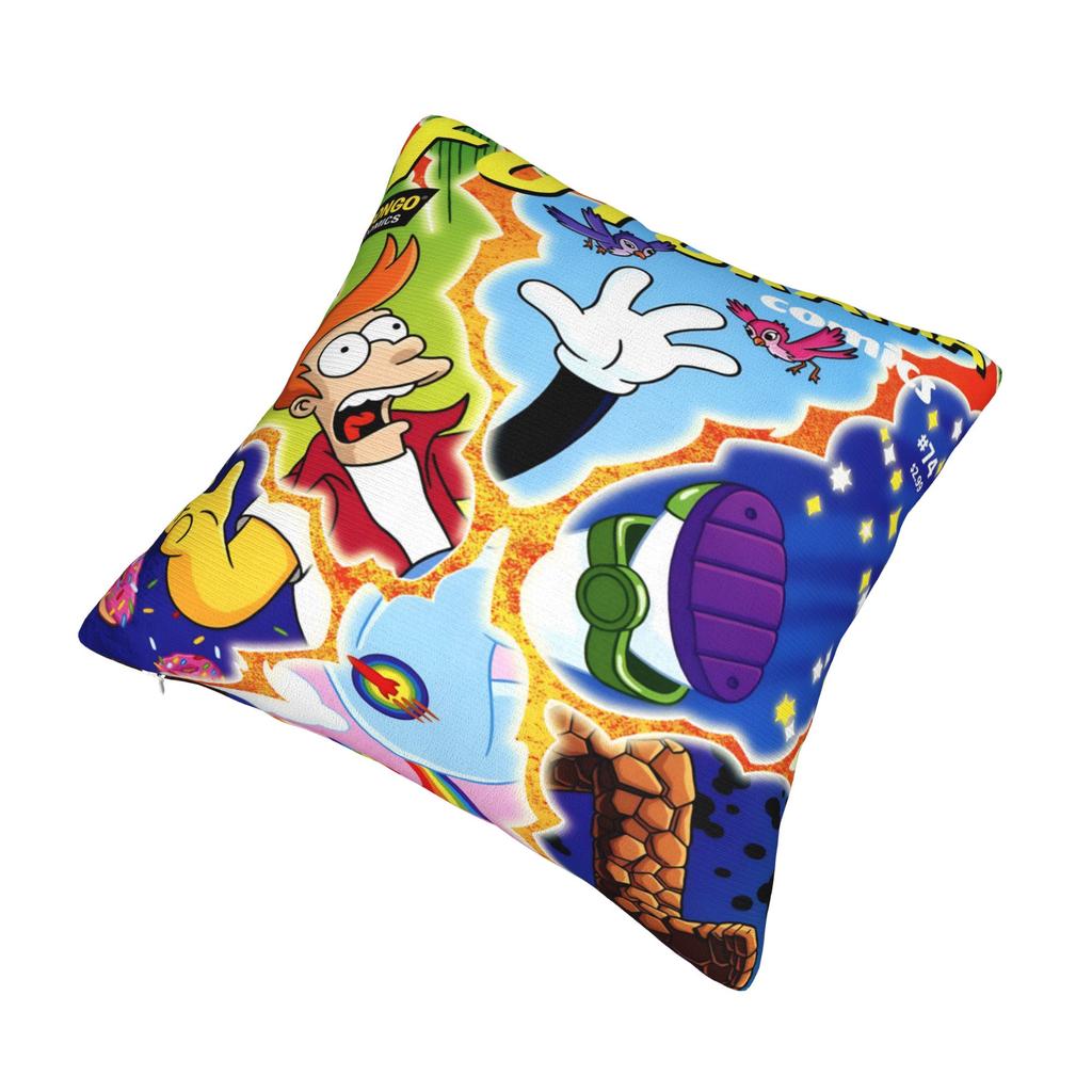 Futuramas Cartoon Comic Pillowcases Merch Soft Cushion Cover Gift  Pillow Case Cover Living Room Multiple Sizes