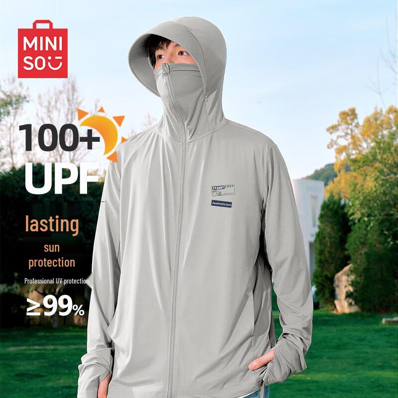 MINISO Men s Ice Silk UPF100+ Sun Protection Hooded Jacket 2XL