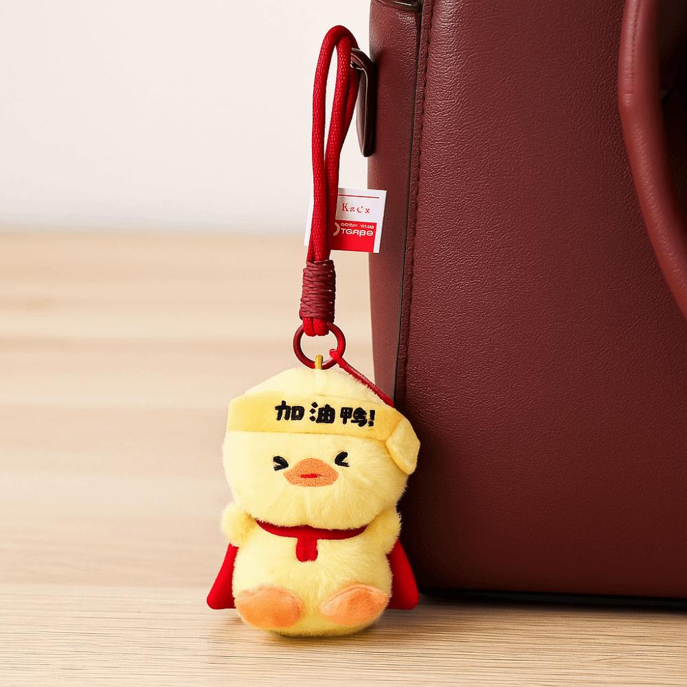 Collection Duck Pendant Doll PP Cotton Soft Stuffed Animal Keyring Duck Plush Keychain  Kids Baby