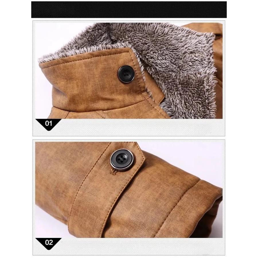 New  Men's Leather Suit Jacket Slim Plus Fleece Coat Fashion Mid-long PU Leather Jacket Streetwear Men Casual Warm Outerwear