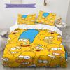 The Simpsons Cartoon Poster Pattern Bedding Home Decoration Birthday Gift ( 1 Duvet Cover + 2 Pillowcase, Without Core),fan Merchandise.