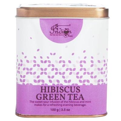 The Indian Chai - Hibiscus Green Tea 100 Grams, Rich In Vitamin C & Anti-Oxidants & Boost Collagen for Glowing Healthy Skin