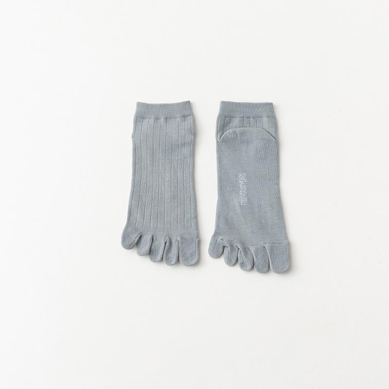 Men's Thin Striped Breathable Short-sleeved Anti-athlete and Sweat-absorbing Short-sleeved Cotton Socks with Toe Separation