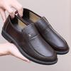 Casual läderskor herr sommar andningsbara brittiska klänningsskor affärsskor herr halkfria mjukt läder mjuk sula svarta medium pappaskor
