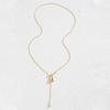 Luxury Stainless Steel Water Drop Pendant Necklace for Women Fashion Metal Tassel Long Y-Shaped Sweater Chain Party Zircon Gift