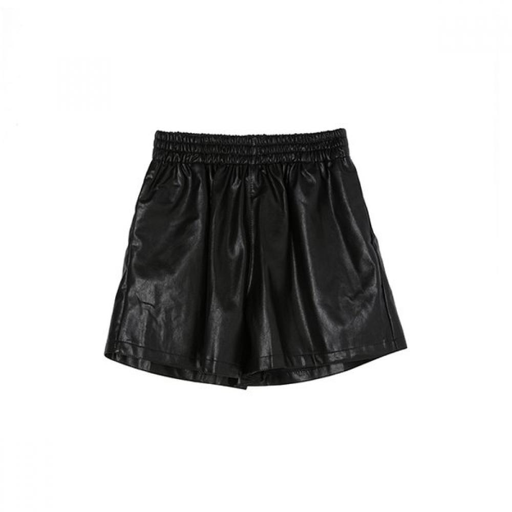 Lap Waistband Leather Short Pants An4lpa40