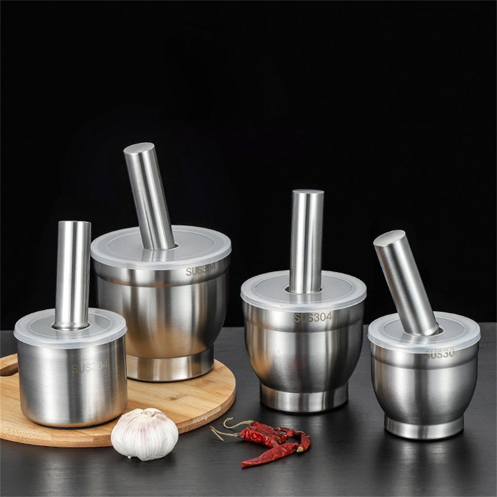 Efficient Mortar and Pestle Set Food Grinder Pills Crusher Spices Grinder 304Stainless Steel Material for Kitchen