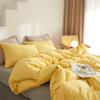 American Style Furball Tasseles Yellow Bedding Set Queen Home Hairball Tassel Bed Cover Sets Soft King Size Duvet Cover No Sheet