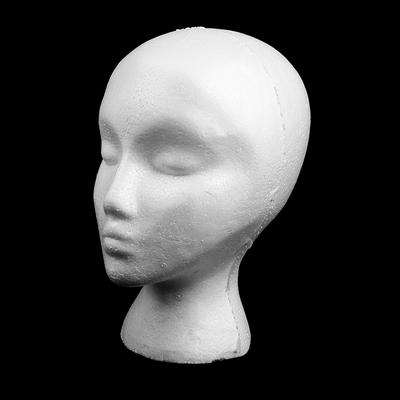 Female Styrofoam Head Model Glasses Hair Wig Mannequin Stand Manikin -White