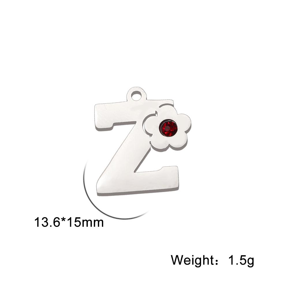 

My Shape 10pcs A-Z Flower Initials Letter Charms for Necklace Crystal Alphabet Stainless Steel Pendant Fashion Jewelry Wholesale
