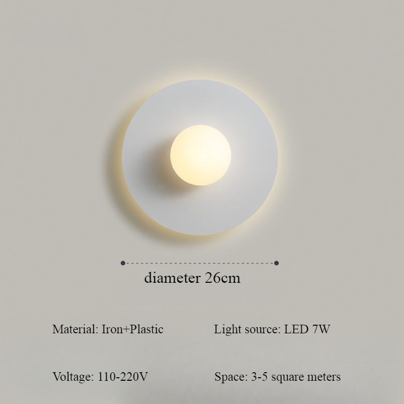 Nordic Wall Lamp Bedroom Bedside Lamp Modern and Simple Creative LED Wood Entrance Hallway Living Room Sofa Wall Lamp Atmosphere