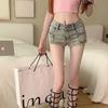 American Retro Low-Waist Spicy Girl Super Short Denim Hot Pants for Women