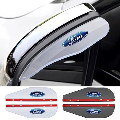 New 2026 Car Sticker For Ford 2Pcs Car Rear View Side Mirror Rain Board Eyebrow Guard Sun Visor For Ford Ranger Focus Kuga Musta