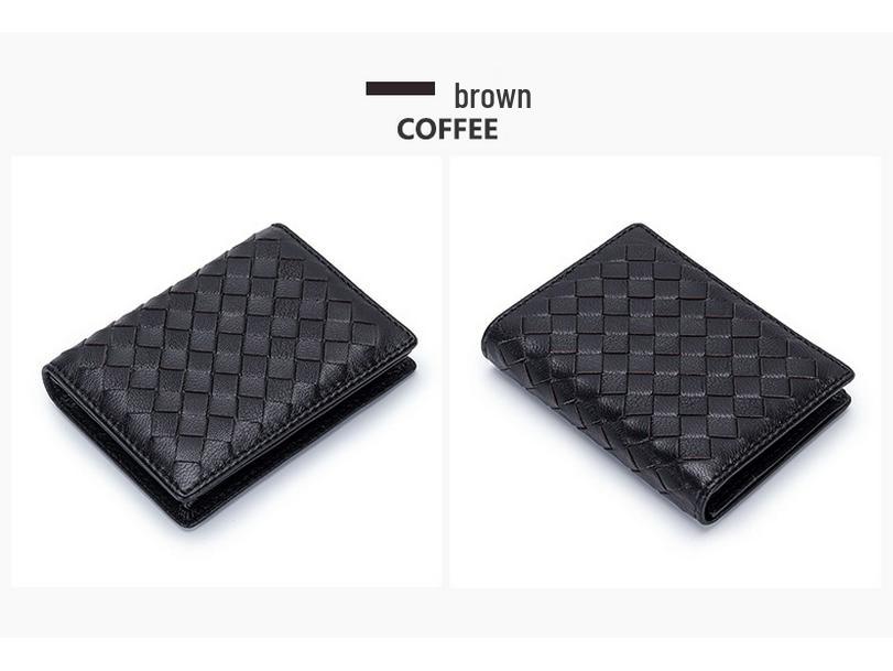 Unisex Woven Lambskin Business Card Holder: Genuine Leather, Large Capacity