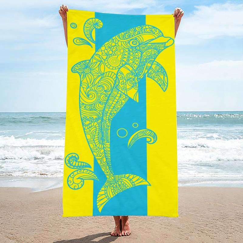 Beach Towel, Bath Towel, Microfiber Towel, Rectangular Beach Mat, Digital Printing Bath Towel, Shawl To Map