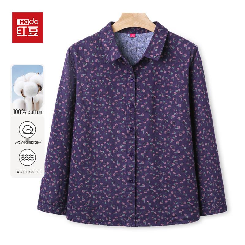 Hodo Women's Cotton Floral Long-Sleeve Cardigan Shirt