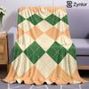 Argyle Check Lightweight Microfiber Soft Christmas Fleece Blanket Warm Cozy Throw for Bed Sofa Office Travel All Season