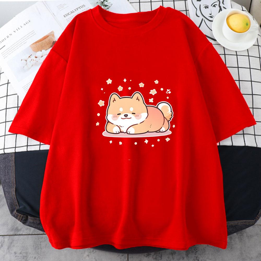 Shiba Inu Dog Print Tee Summer Men/Women O-Neck T-shirt Casual Cotton Short Sleeve Pullover Fashion Streetwear High Quality Clothes