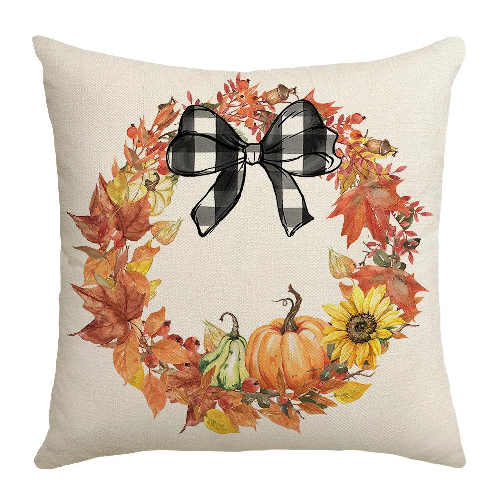 New Literary Maple Leaf Pillow Cover Thanksgiving Decoration Home Sofa Pillow Cover Pillow